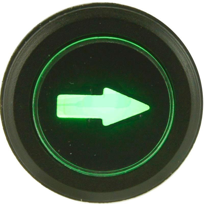 Black Billet Aluminium Indicator Warning Light Green
