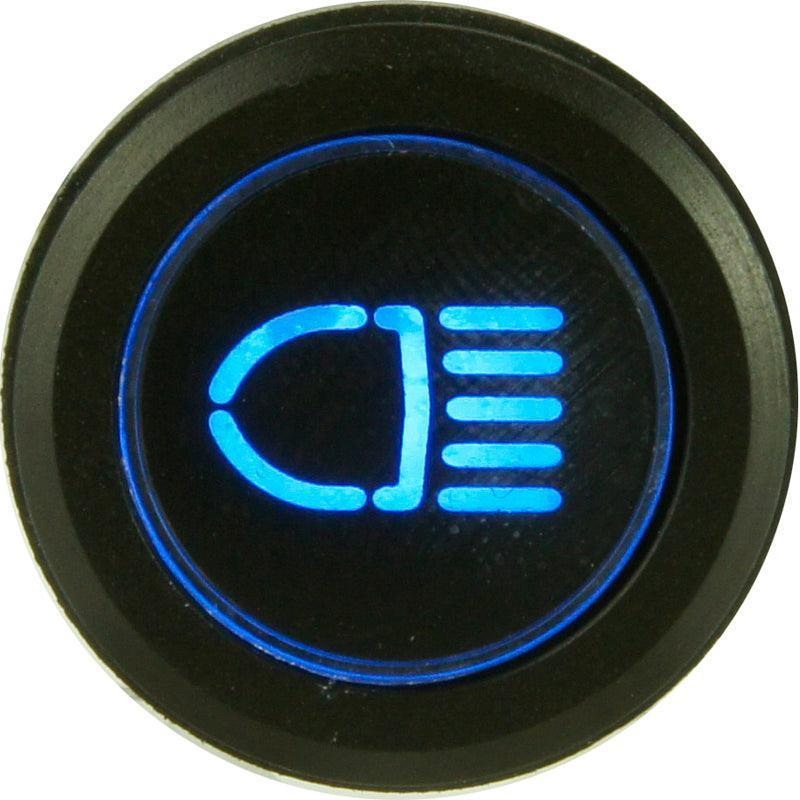 Black Billet Aluminium Main Beam Warning Light Blue