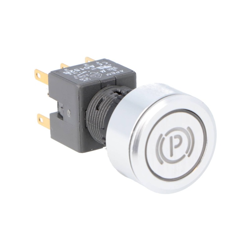 Black Billet Aluminium Park Brake Switch Green Single Pole (3 terminals) Momentary (non-latching)