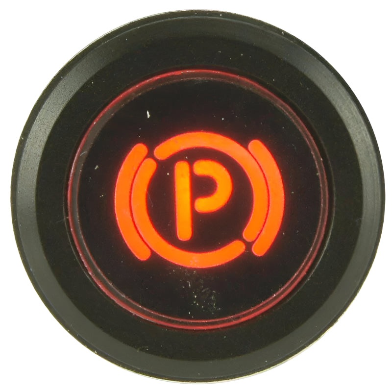 Black Billet Aluminium Park Brake Warning Light Red