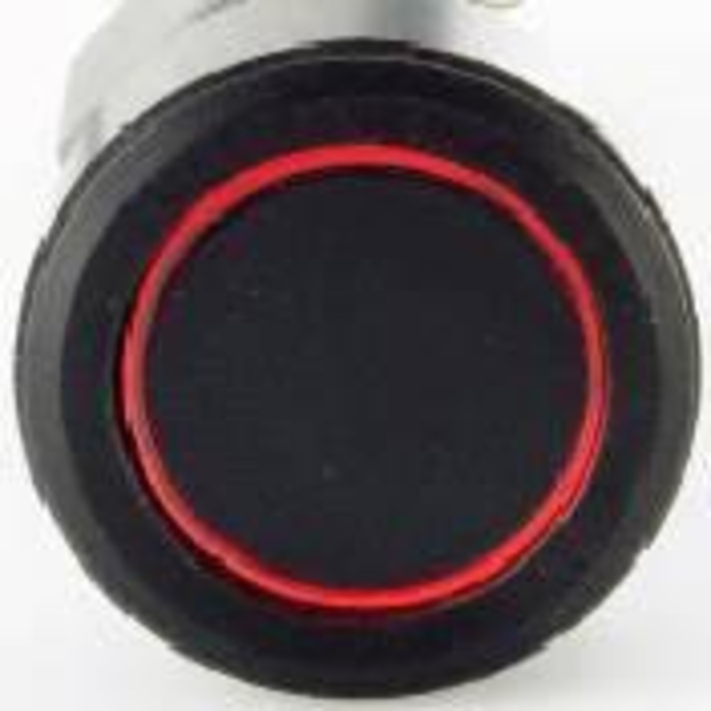 Black Billet Aluminum Plain Switch Blue Double Pole (6 terminals) Momentary (non-latching)