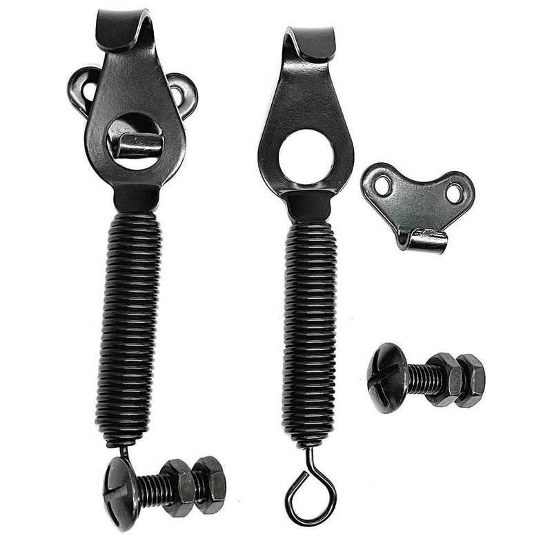 Black Coated Steel Spring Bonnet Hook Kit