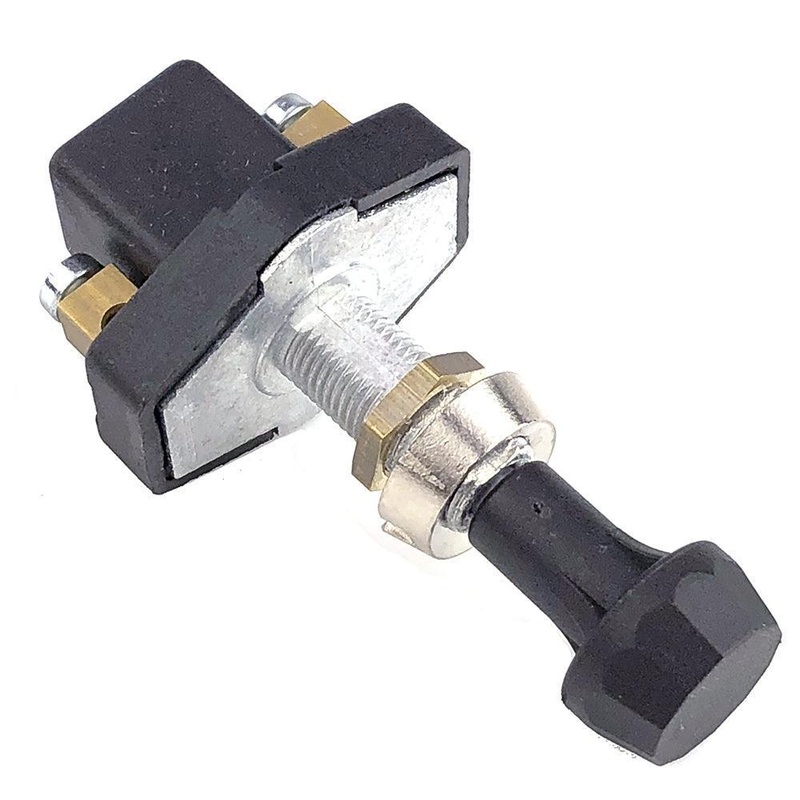 Black Compact Push-Pull Switch with plated bezel