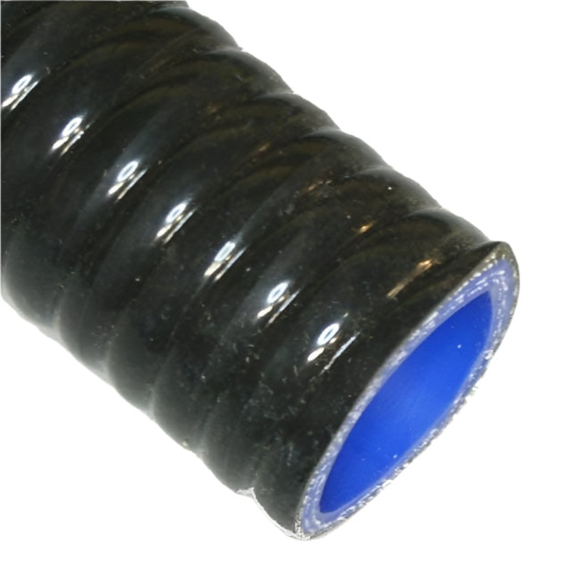 Black Convoluted Silicon Hose 32mm ID 1 Metre Length