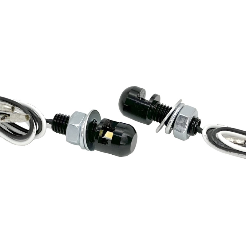 Black Domed LED Number Plate Bolt Lights