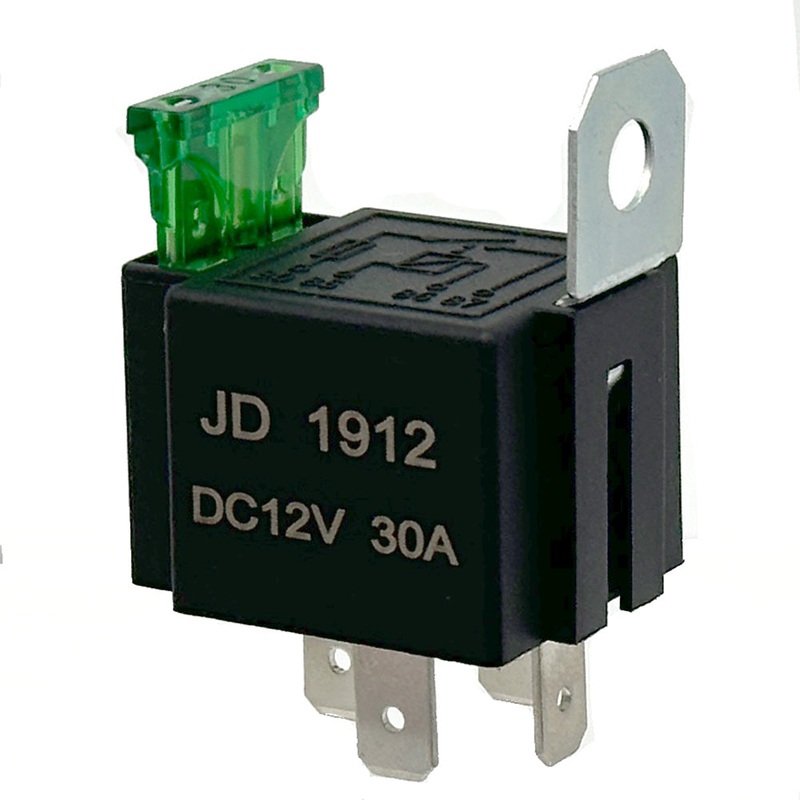 Black Fused 30 Amp Relay