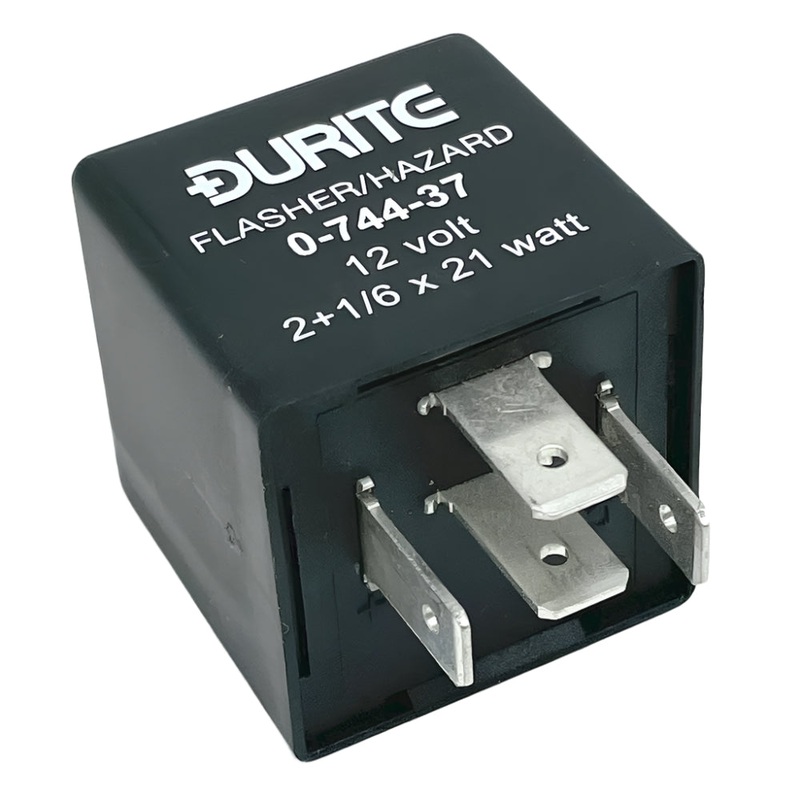 Black Hazard and Flasher Relay 4 PIN 98 Watt Max