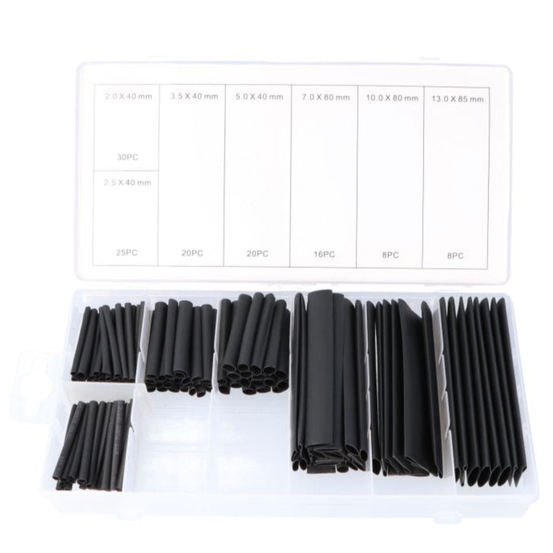 Black Heat Shrink Value Pack Of 127 Pieces