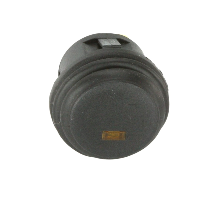 Black LED Illuminated Latching Push Button Switch Amber