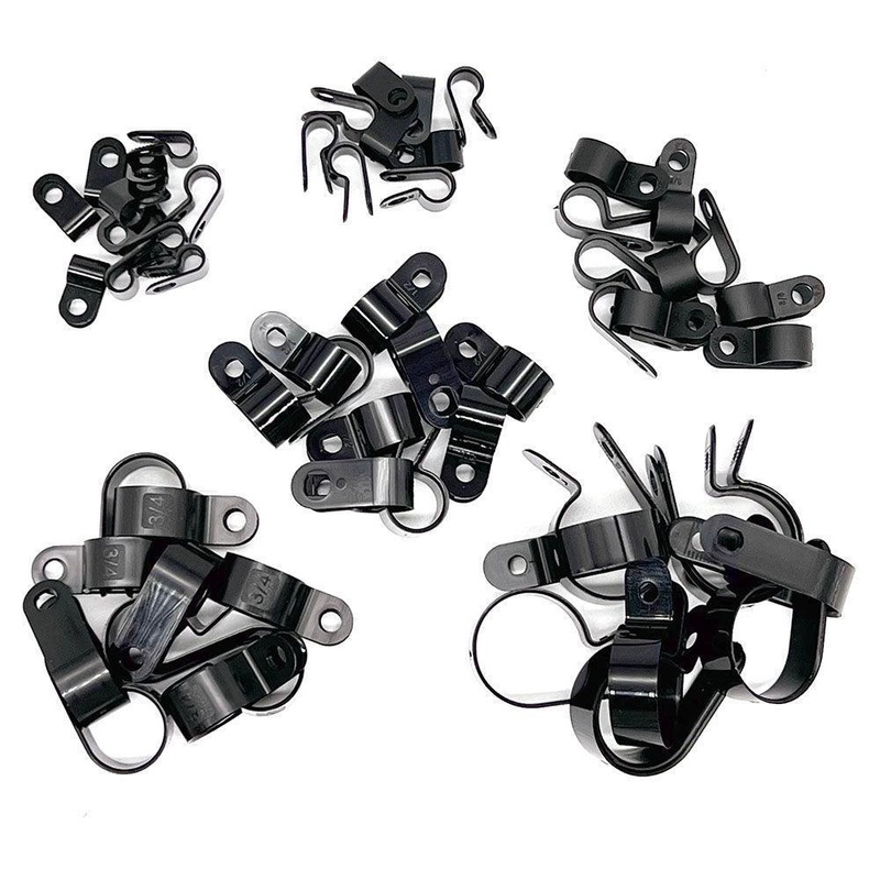 Black Nylon P-Clips Value 60pcs