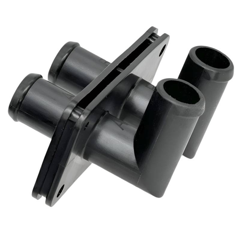 Black Nylon Twin 15mm Bulkhead Connector Angled