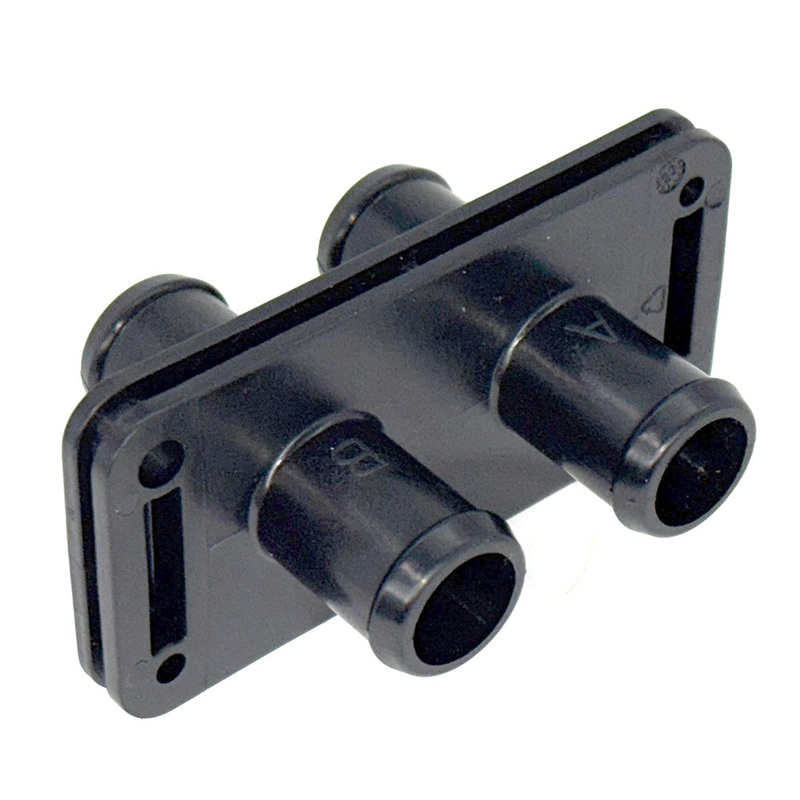 Black Nylon Twin 15mm Bulkhead Connector Straight