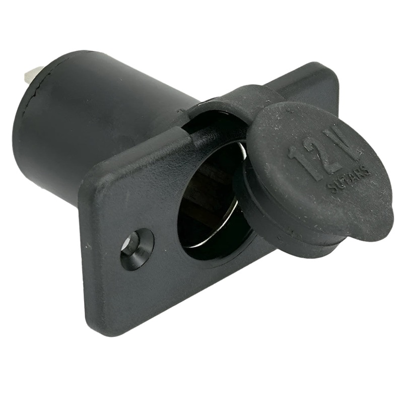 Black Rectangular Lighter Power Socket Rubber Plug IVA OK
