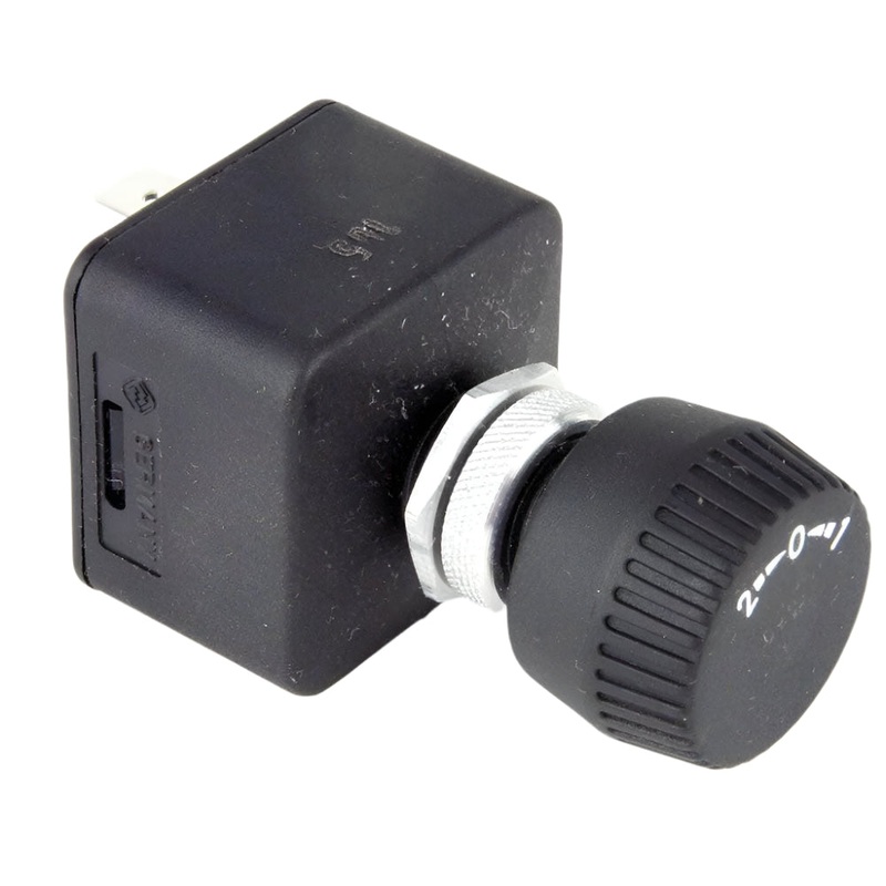 Black Rotary Switch 3 Position Spring Return