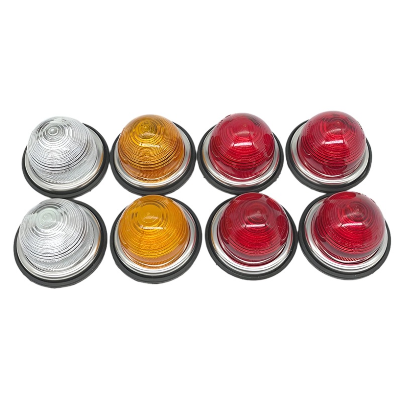 BLMC Mini Style Flush Mount Set Of 8. 4 Red, 2 Amber 2 Clear