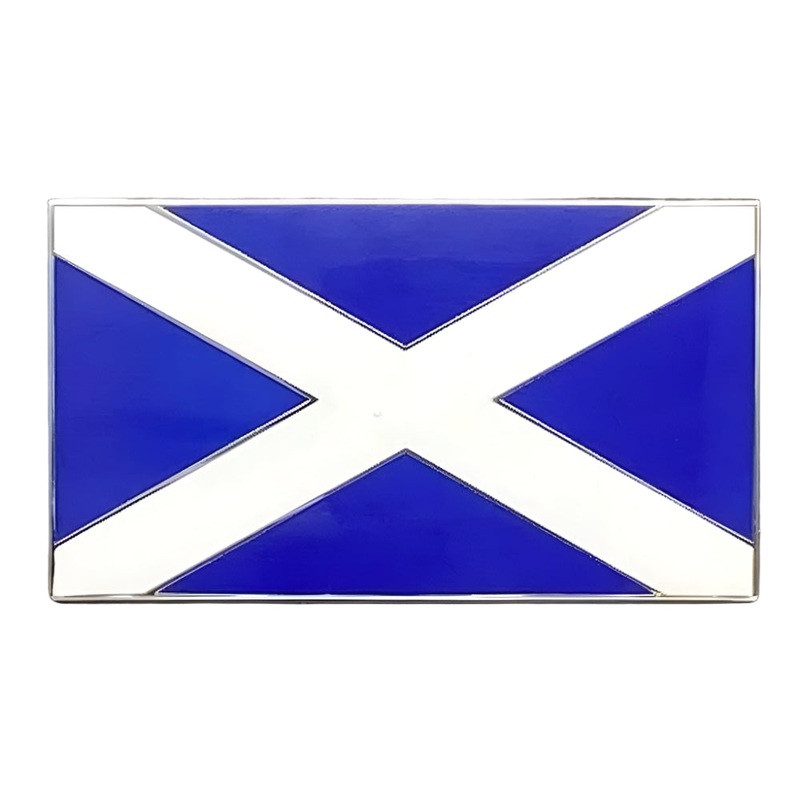 Blue and White Scottish Flag Enamel Badge 51mm x 29mm