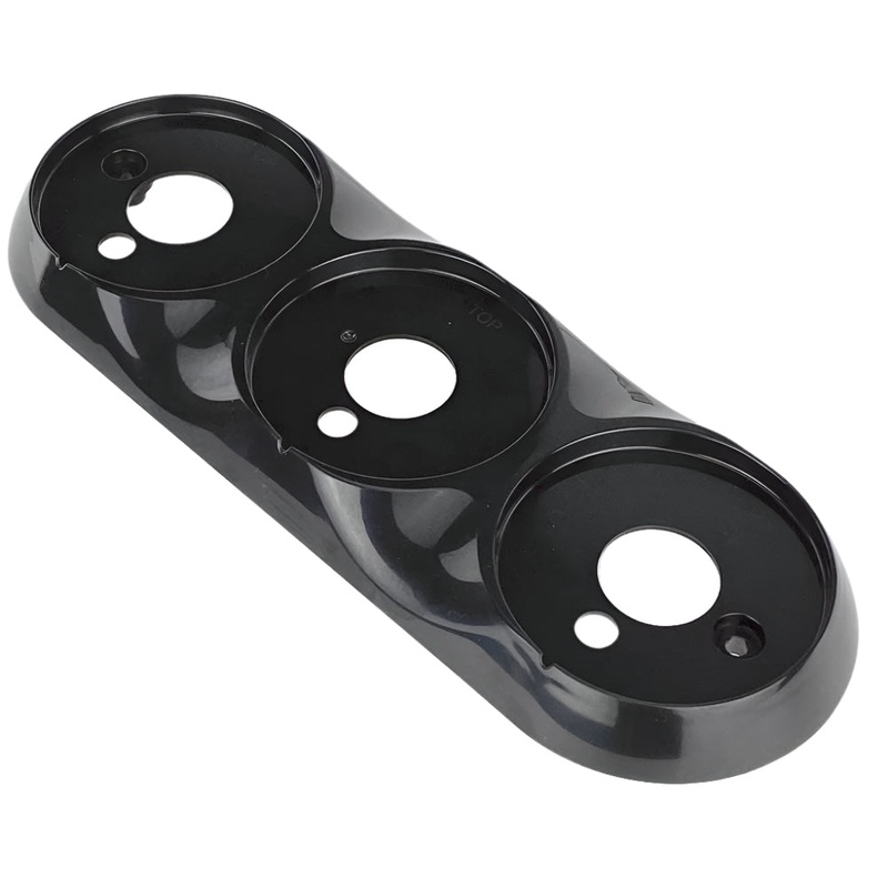 Gloss Black Triple Mount for 80mm Self-Adhesive Lamps