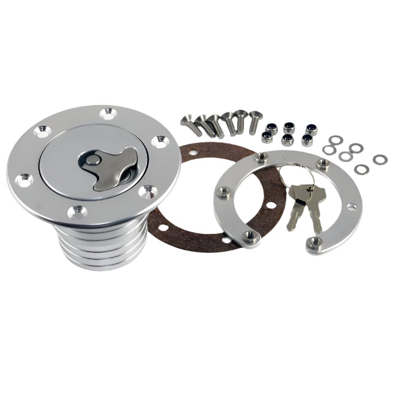 94mm Budget Locking Aero Fuel Cap Assembly Satin Aluminium