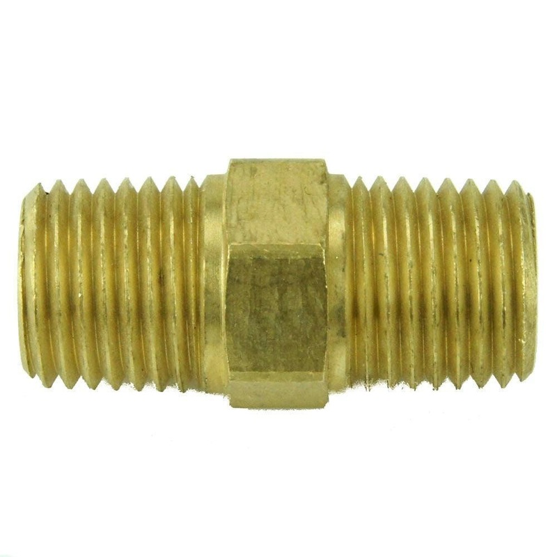 Brass Adapter 1/4 NPT Male to 1/4 NPT Male