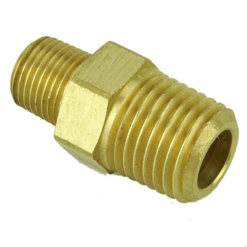 Brass Adapter 1/8 NPT Male to 1/4 NPT Male