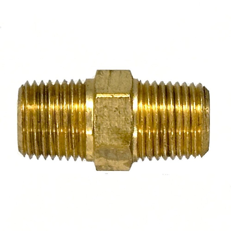 Brass Adapter 1/8 NPT Male to 1/8 NPT Male