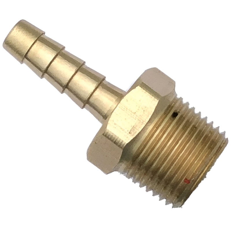 Brass Hosetail 3/8" BSPT, 6mm
