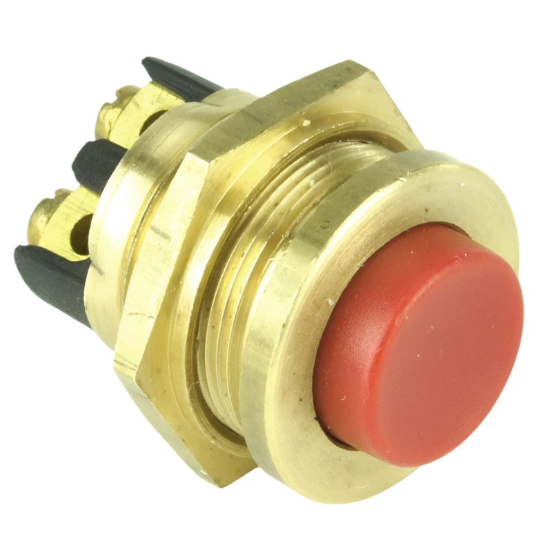 Brass Push Button Switch With Red Button