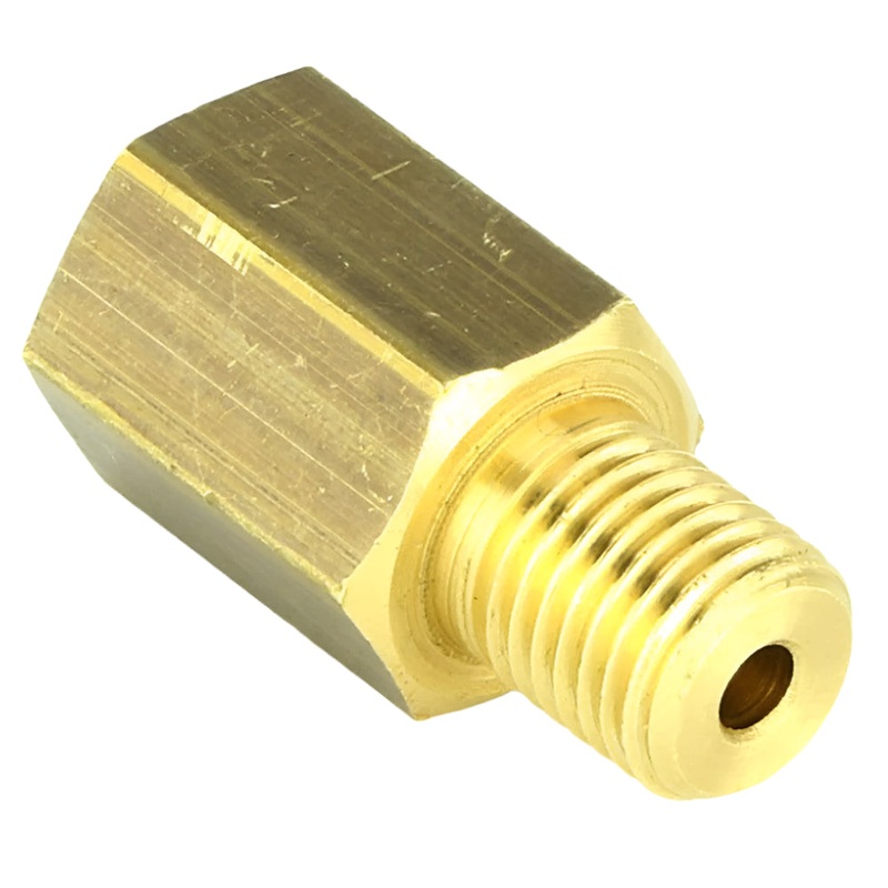 Brass Union 7/16" UNF MALE to 3/8" UNF Female