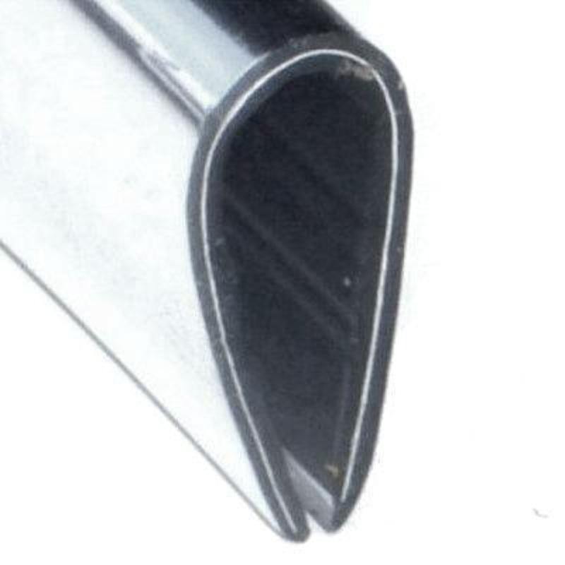 Brushed Stainless Effect Plastic 'U' Edge Trim 12mm x 5mm Per Metre