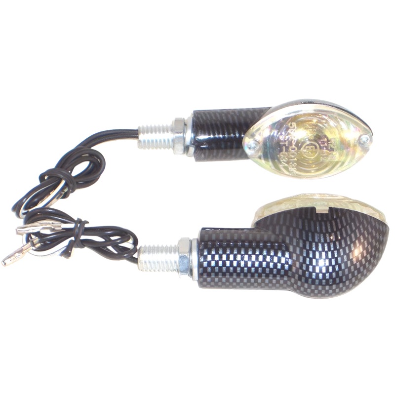 Cats Eye Carbon Effect Stalk Indicators Clear or Amber Lens 66mm Clear