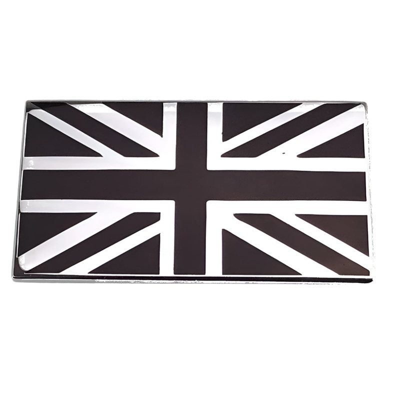 Chrome and Black Union Jack Emblem