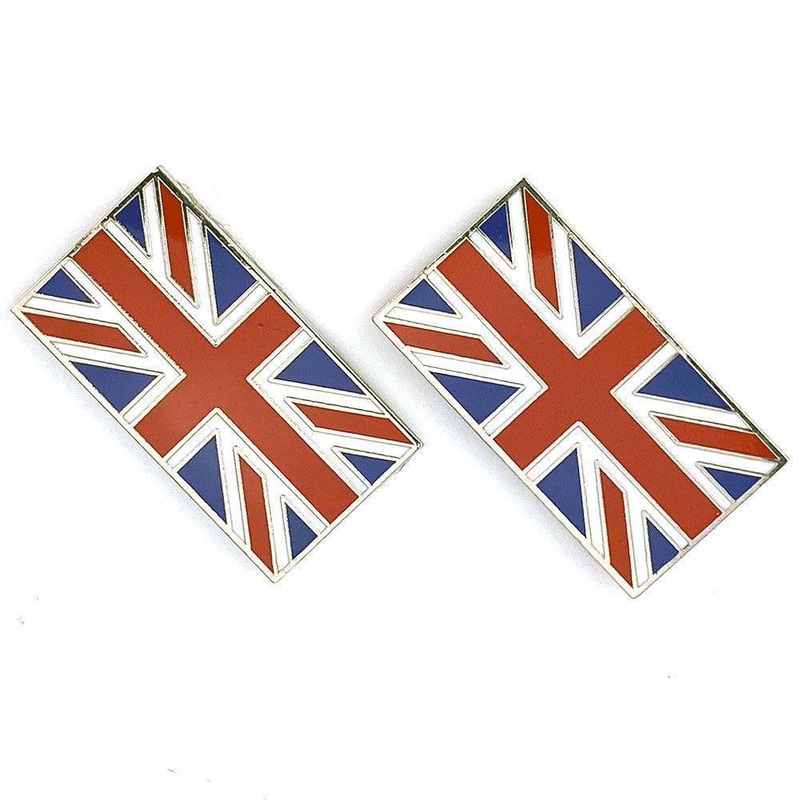 Chrome and Enamel Union Jack Badges