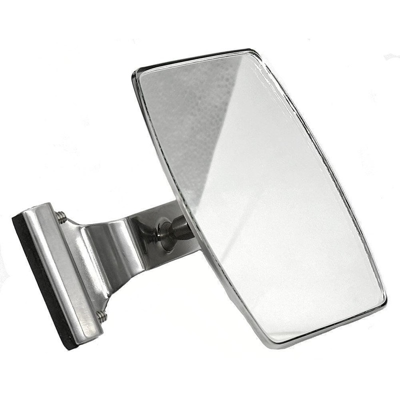 Chrome Clip-On Rectangular Mirror 115mm
