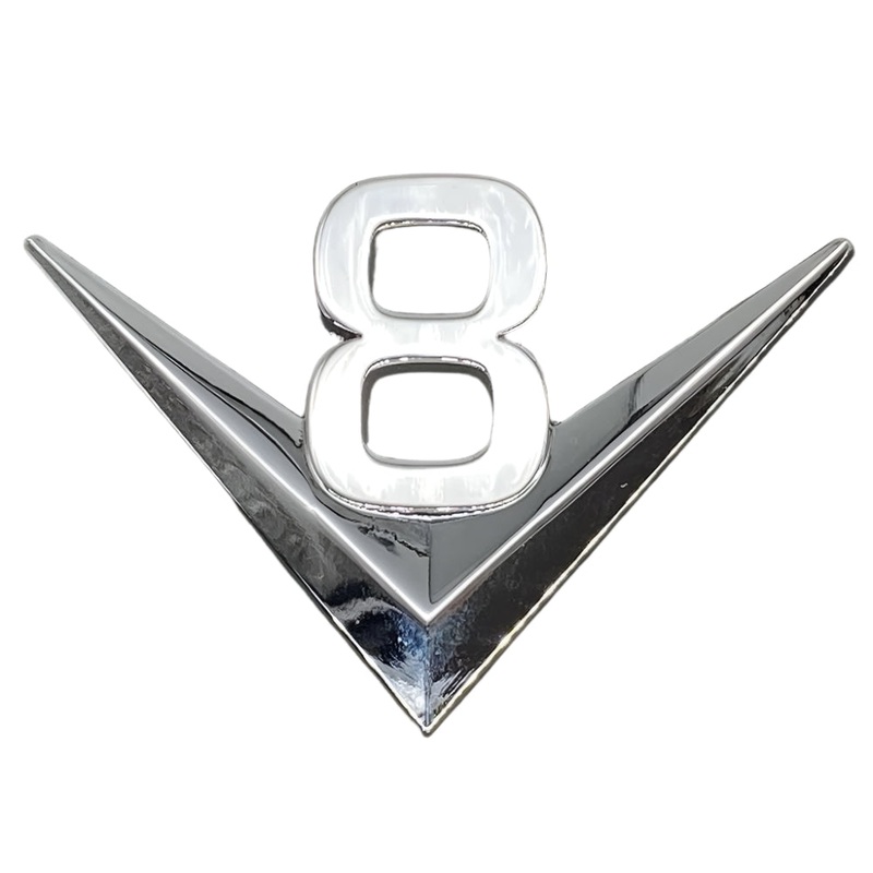 Chrome V8 Script Badge Self-Adhesive