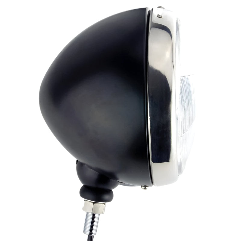 Classic 7" Headlamp Satin Black with Stainless Rim