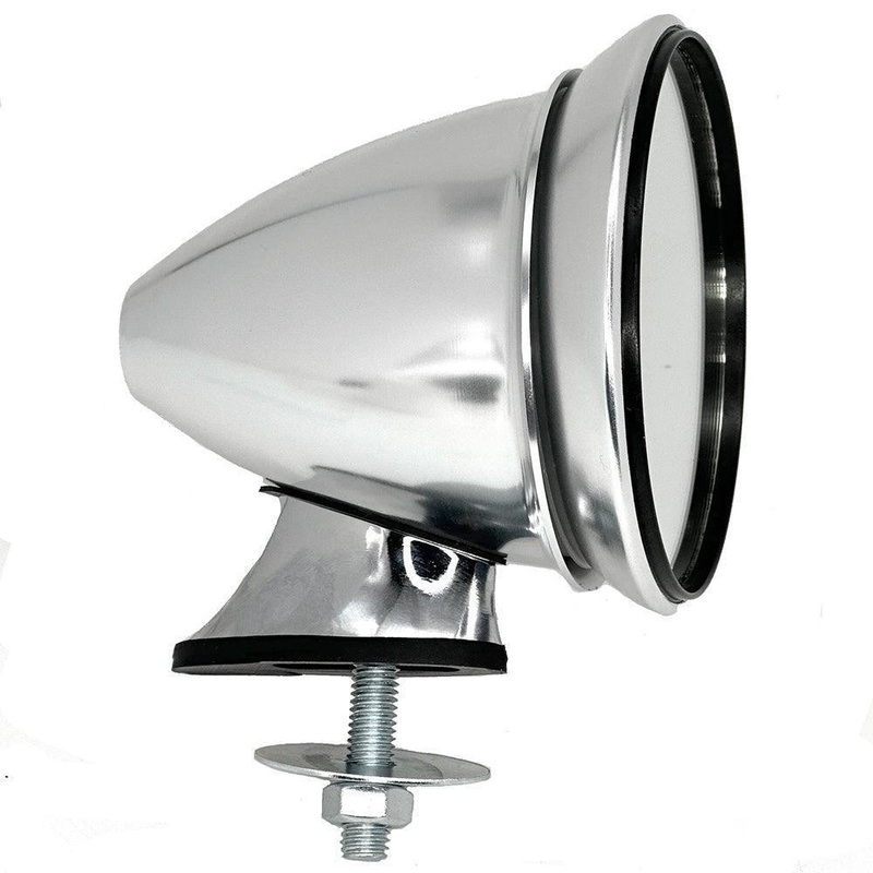 Classic Bullet Mirror Aluminium 96mm