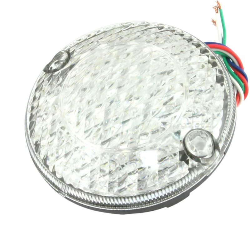 Clear Lens LED Stop Tail And Indicator 95mm Dome PAIR