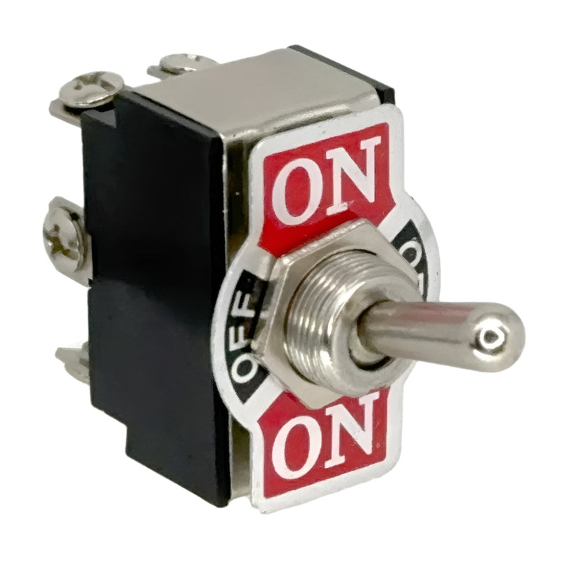 Double Pole On-Off-On Chrome Toggle Switch