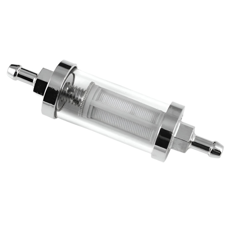 108mm Fuel Filter Glass & Chrome With 6mm Hose Tails