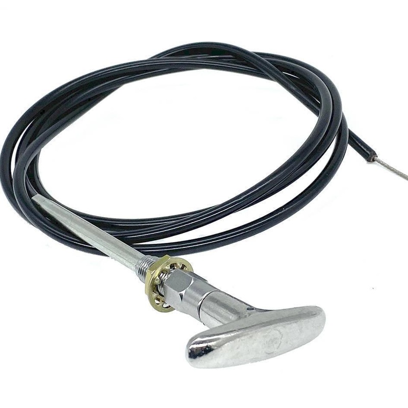 Flexible Choke / Bonnet Release Cable - Chrome T-shape Handle.
