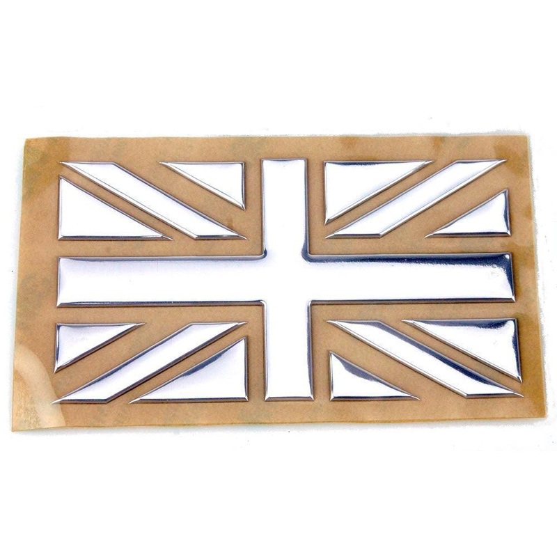 Flexible Chrome Plastic Union Jack Badge