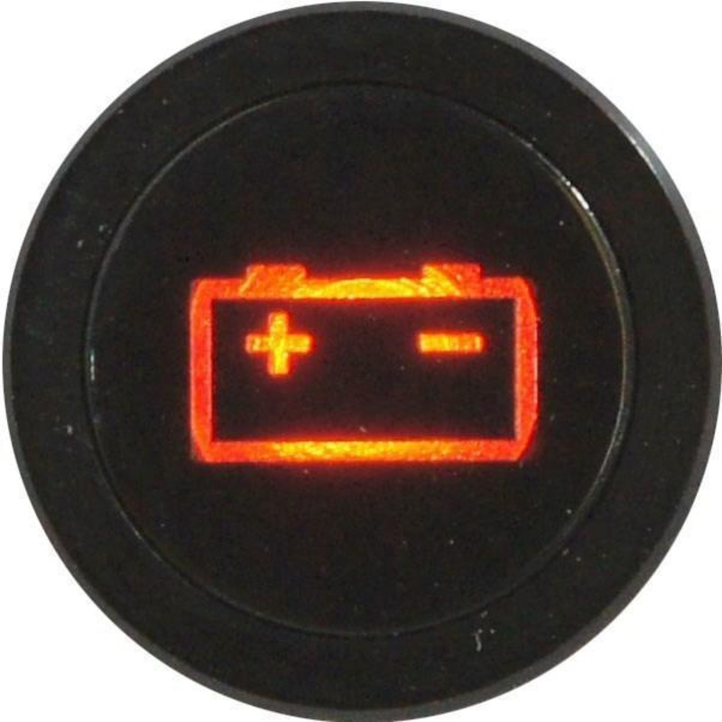 Flush Bezel Black LED Warning Light BATTERY IGNITION