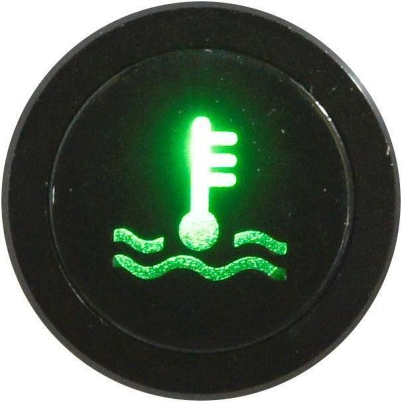 Flush Bezel Black LED Warning Light WATER TEMP