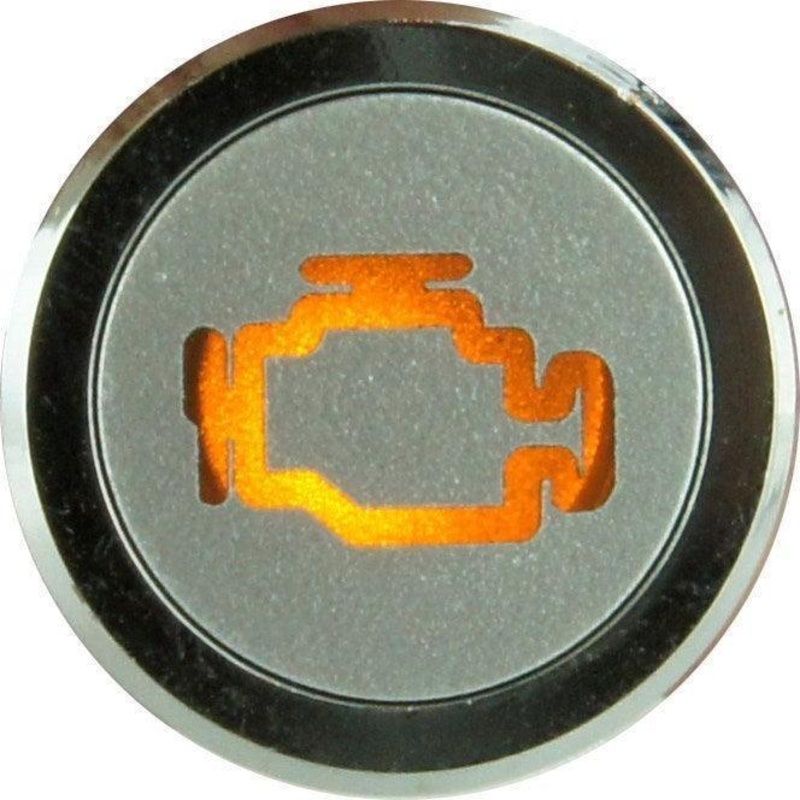 Flush Bezel Chrome LED Warning Light ENGINE
