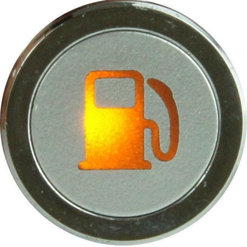 Flush Bezel Chrome LED Warning Light FUEL