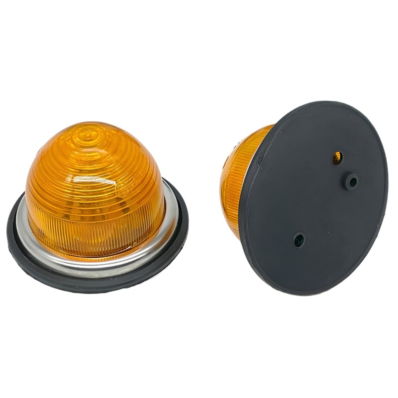 Flush Mount Mini Style Amber 72mm Pair