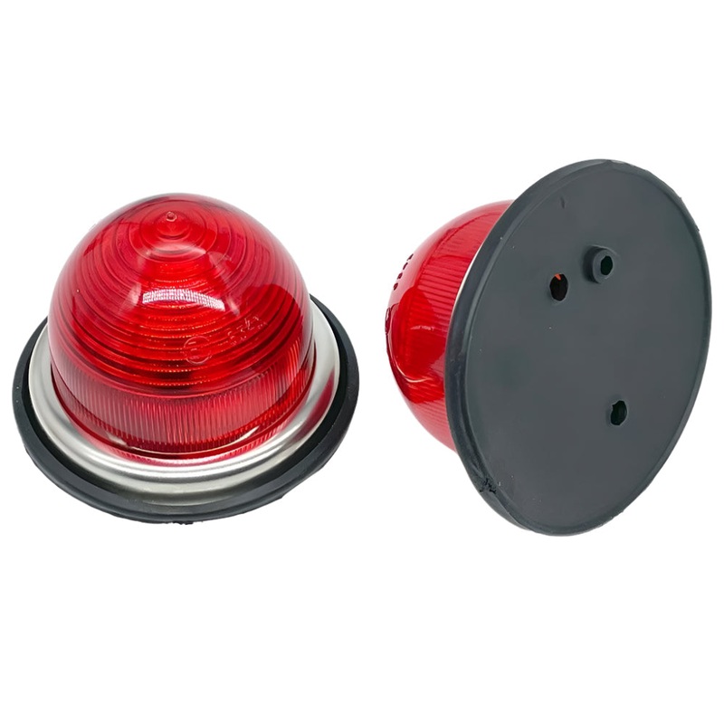 Flush Mount Mini Style Red Stop 72mm Pair