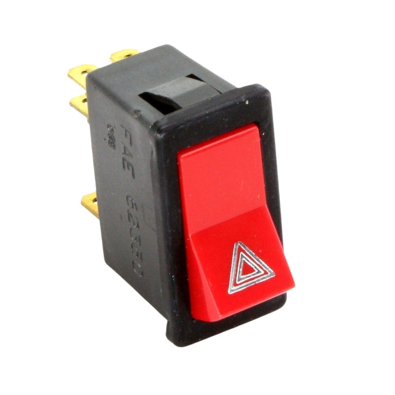 Hazard Rocker Red Switch With Black Body
