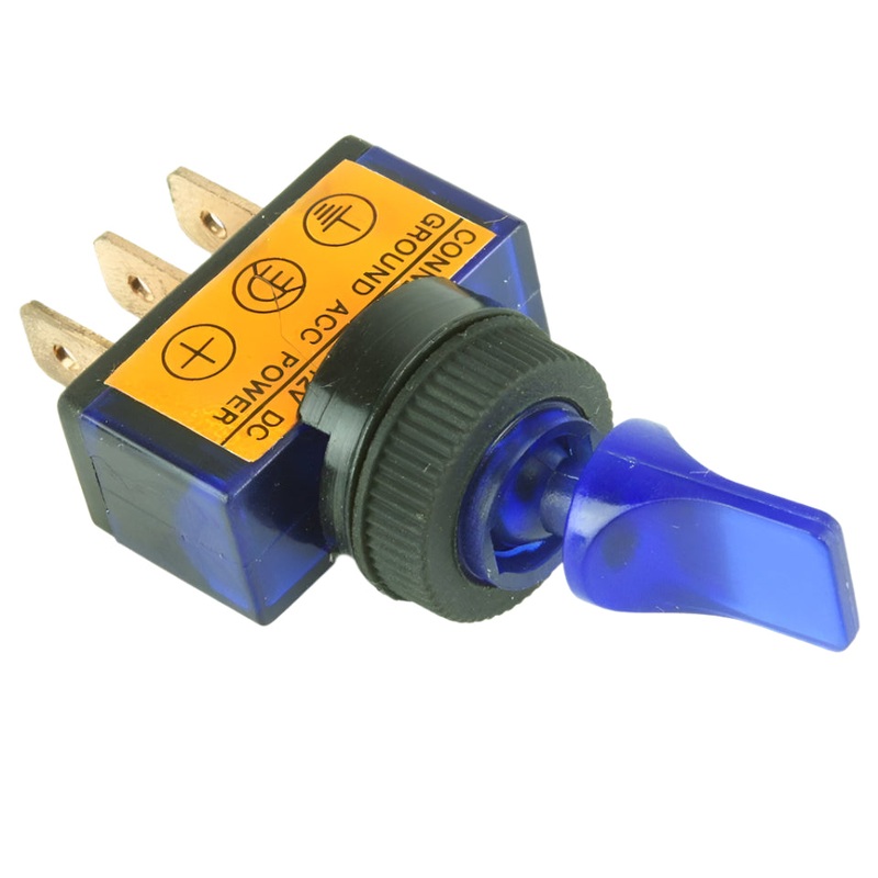 Illuminated Blue Paddle Toggle Switch On/Off