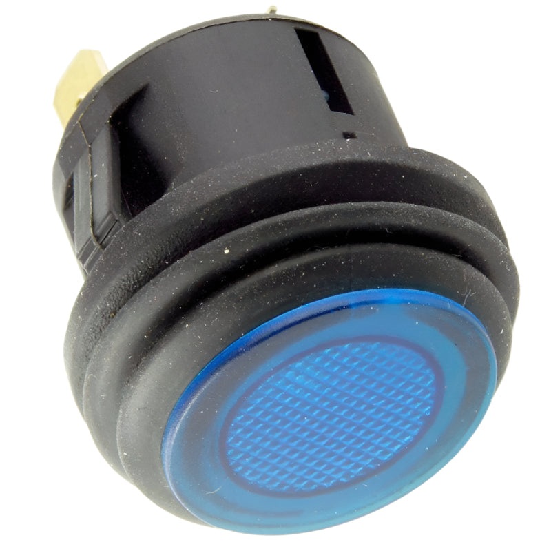 Illuminated Latching Push Button Switch Blue